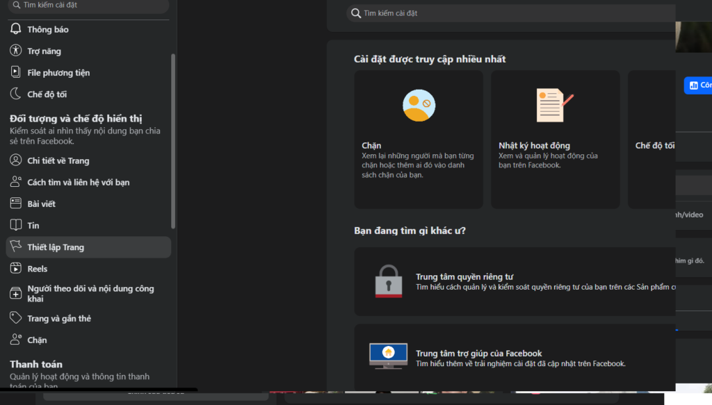 Cách đổi tên fanpage Facebook trên điện thoại và máy tính vao thiet lap trang